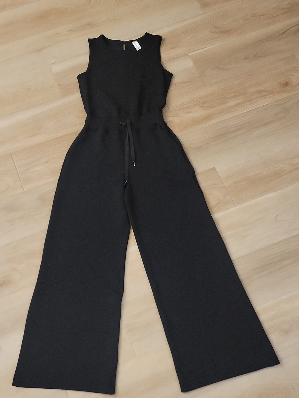 SPANX Air Essentials Black Sleeveless Wide-Leg Jumpsuit sz Xs